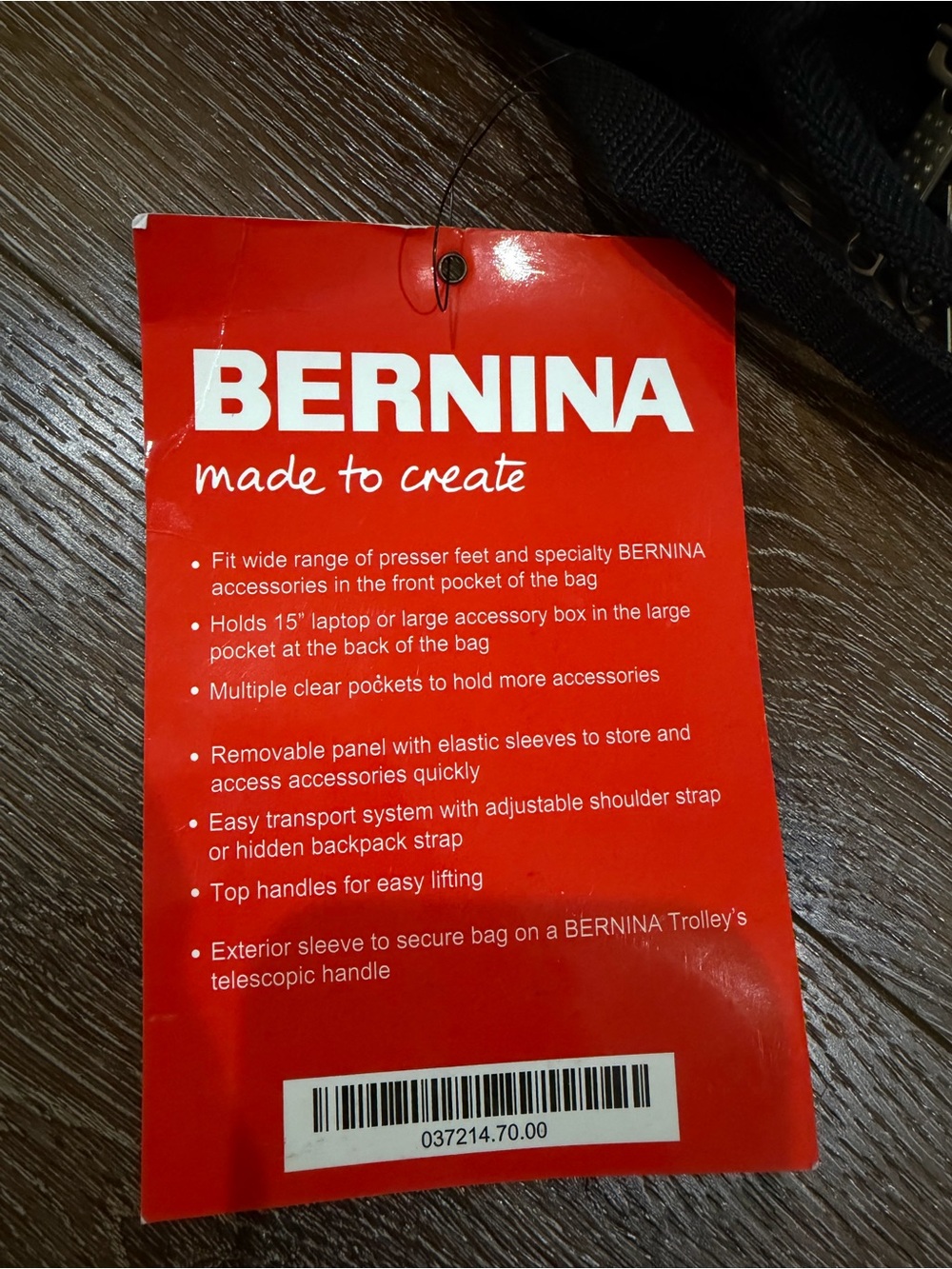 NWT BERNINA Black Travel Bag / backpack with Red Trim - Picture 13 of 13